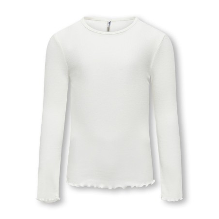 KIDS ONLY Evig L/S Rib Top - Cloud Dancer
