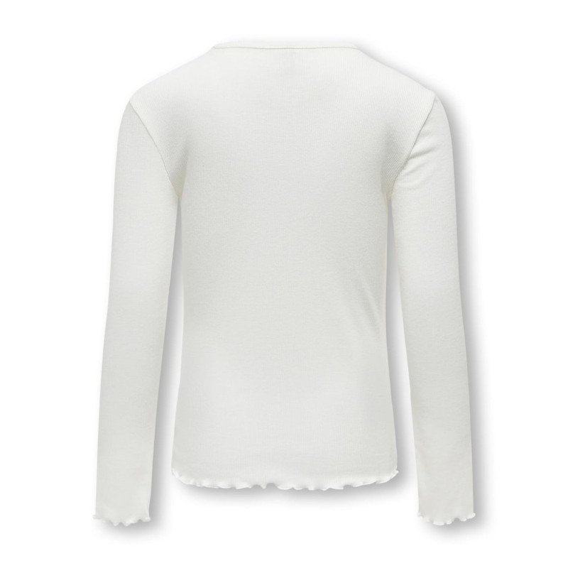 KIDS ONLY Evig L/S Rib Top - Cloud Dancer