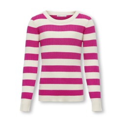 KIDS ONLY Karol L/S O-Hals Strik - Fuchsia Purple