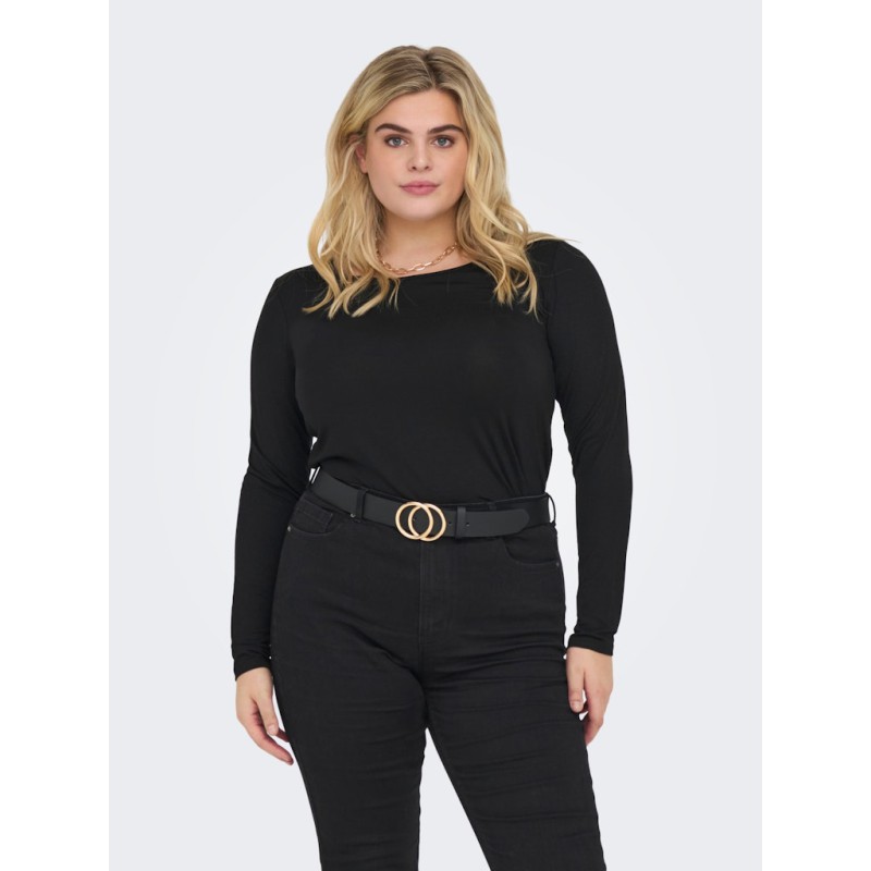 ONLY CARMAKOMA Lonny langærmet basis bluse - Black