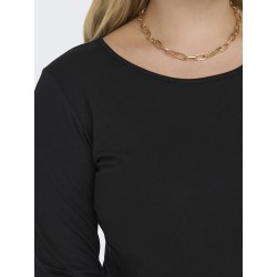 ONLY CARMAKOMA L/S Basis T-shirt - Sort