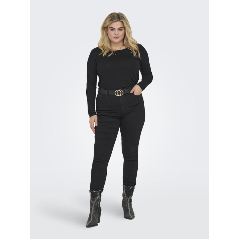 ONLY CARMAKOMA L/S Basis T-shirt - Sort