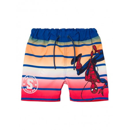 NAME IT Mini Melvin Spiderman Lange Badeshorts - Set Sail