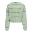 KIDS ONLY Franca Kort Langærmet Stripe Knt - Birds Egg Green