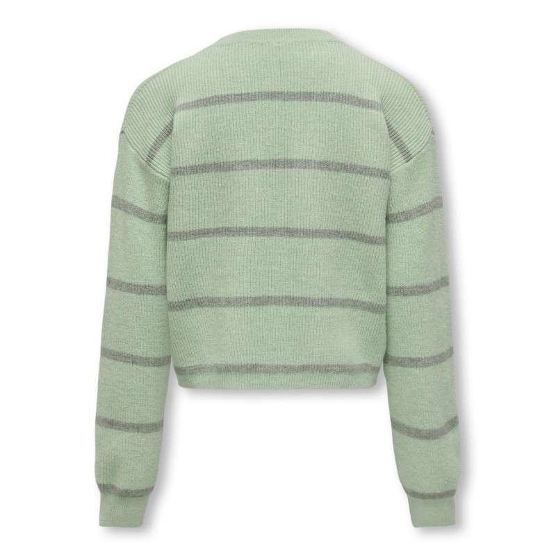 KIDS ONLY Franca Kort Langærmet Stripe Knt - Birds Egg Green