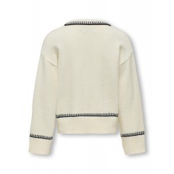 KIDS ONLY Ibi Langærmet Stitch O-Neck Cp Knt - Hvidcap Gray