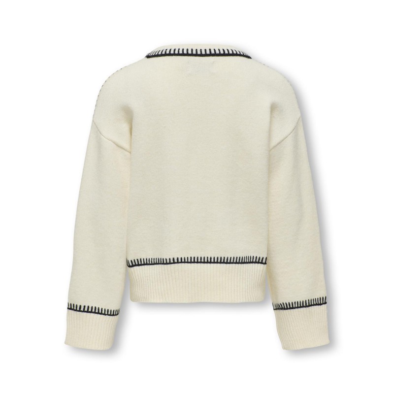 KIDS ONLY Ibi Langærmet Stitch O-Neck Cp Knt - Hvidcap Gray