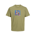 JACK & JONES Jormanchester Cubism Front Tee Kortærmet Cn - Cedar