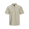 JACK & JONES Jprblaandrew Zip Polo - Silver Lining