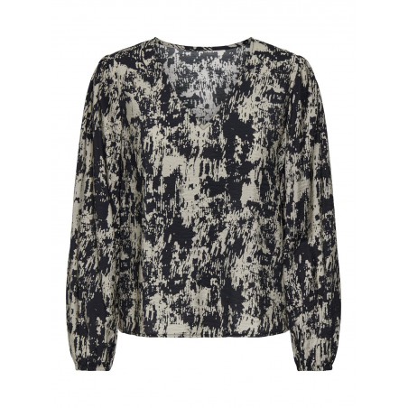 JDY Barbara Langærmet V-Neck Top Vævet Exp - Sort