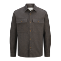 JACK & JONES Jprraymond Melange Solid Langærmet Overshirt Sn - Slate Sort
