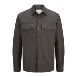JACK & JONES Jprraymond Melange Solid Langærmet Overshirt Sn - Slate Sort