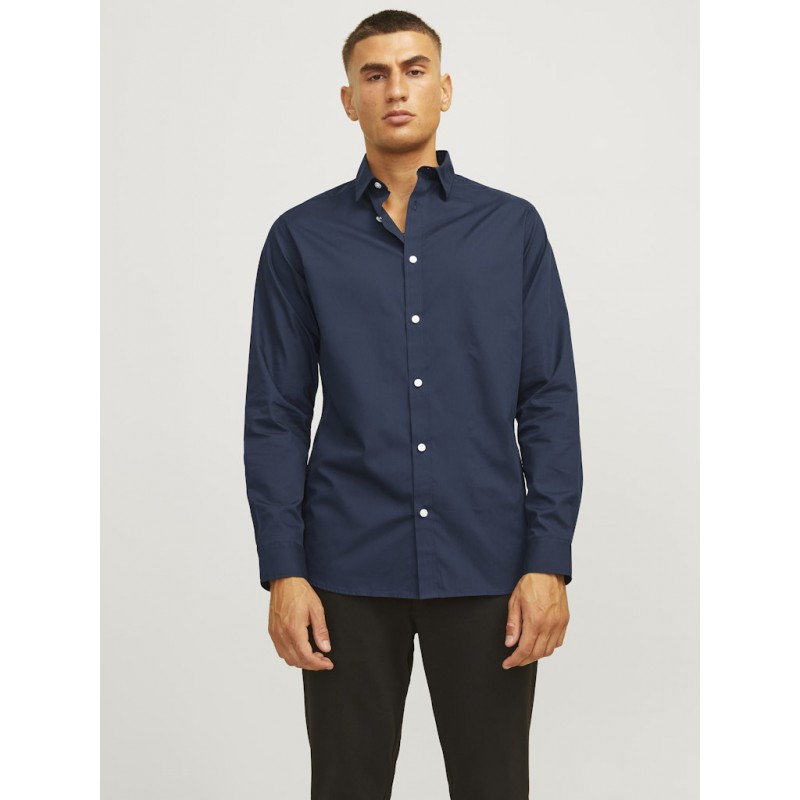 JJ Rebel Gavin Solid L/S Skjorte - Sky Captain