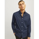 JJ Rebel Gavin Solid L/S Skjorte - Sky Captain