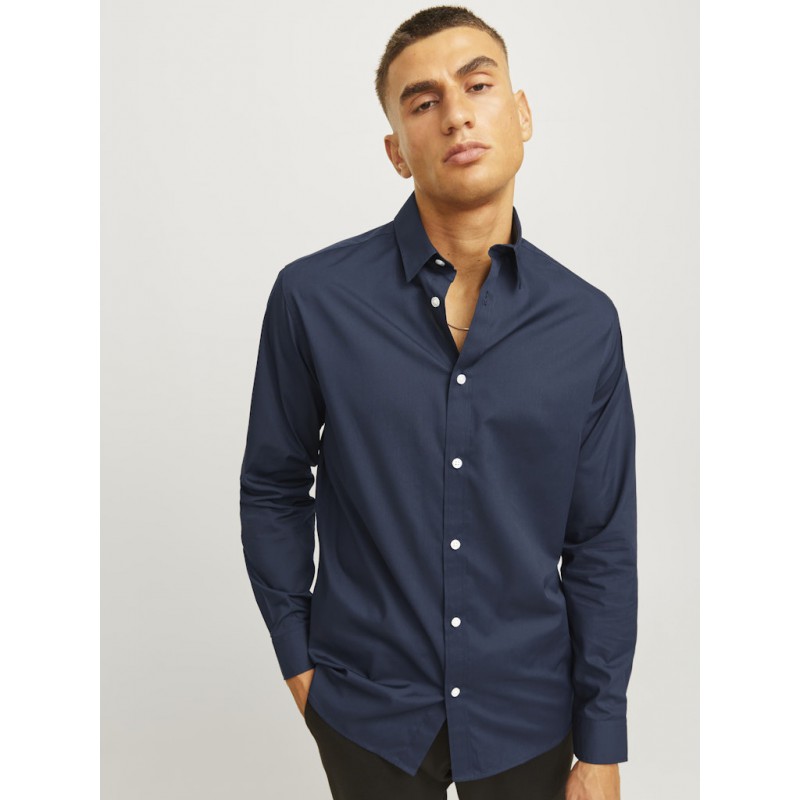 JJ Rebel Gavin Solid L/S Skjorte - Sky Captain