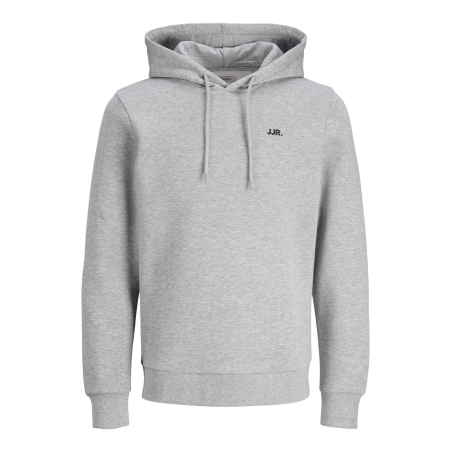 JACK & JONES Jrebrebel Logo Sweat Hood - Light Grey Melange