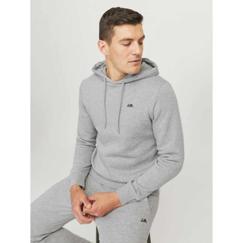 JJ Rebel Logo Hoodie - Light Grey Melange
