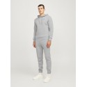 JJ Rebel Logo Hoodie - Light Grey Melange