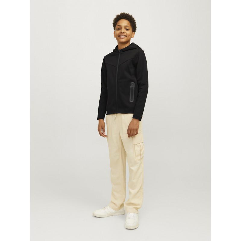 JACK & JONES Junior Fusion Lynlås Hoodie - Sort