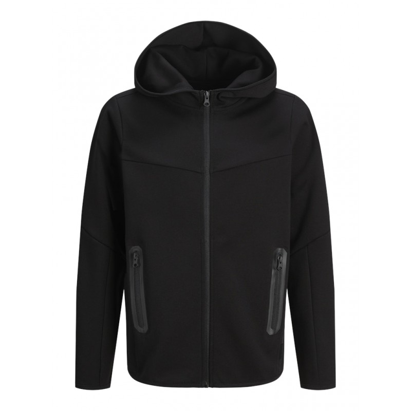 JACK & JONES Junior Fusion Lynlås Hoodie - Sort