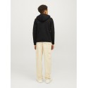 JACK & JONES Junior Fusion Lynlås Hoodie - Sort