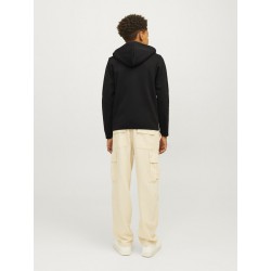 JACK & JONES Junior Fusion Lynlås Hoodie - Sort