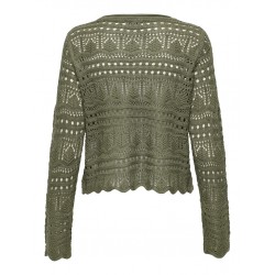 JDY Sun Lay L/S Boatneck Strik Pullover - Ivy Green