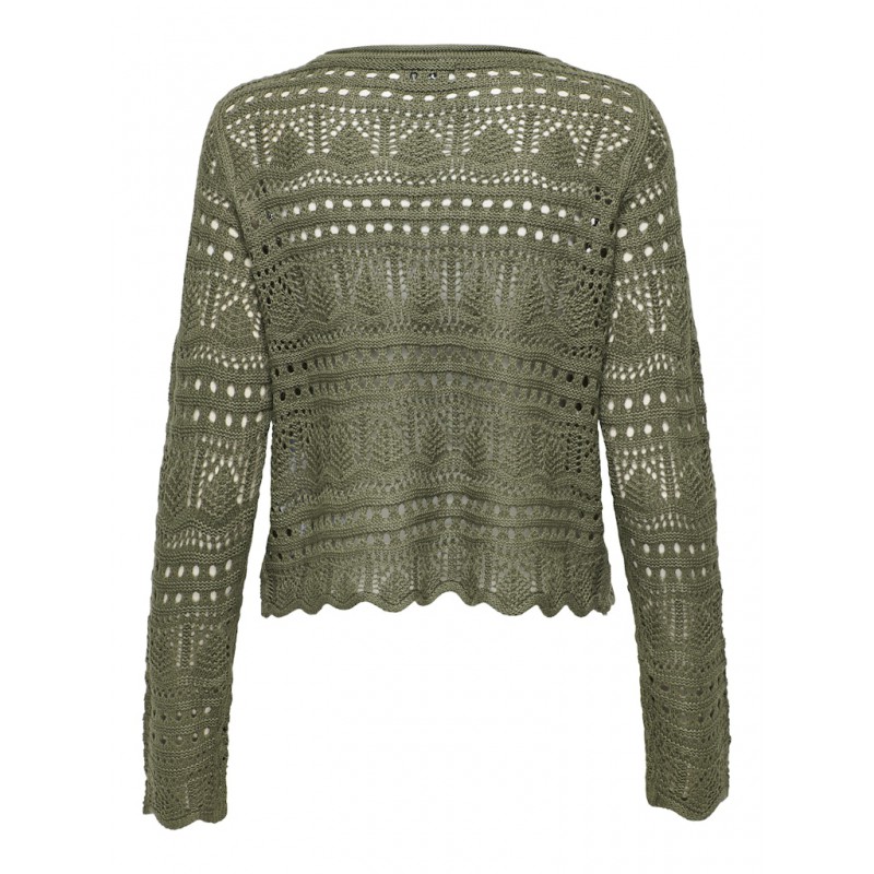 JDY Sun Lay L/S Boatneck Strik Pullover - Ivy Green