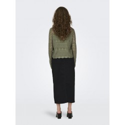 JDY Sun Lay L/S Boatneck Strik Pullover - Ivy Green