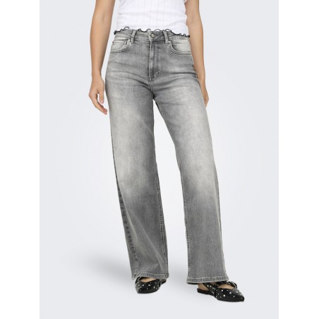 ONLY Madison Blush HW Wide Denim Bukser - Light Grey Denim