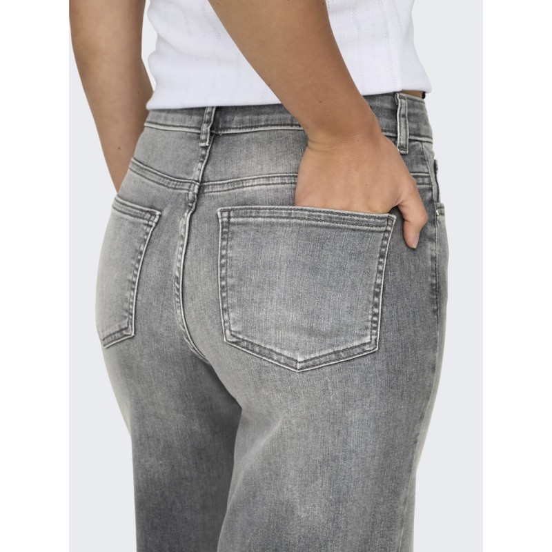 ONLY Madison Blush HW Wide Denim Bukser - Light Grey Denim