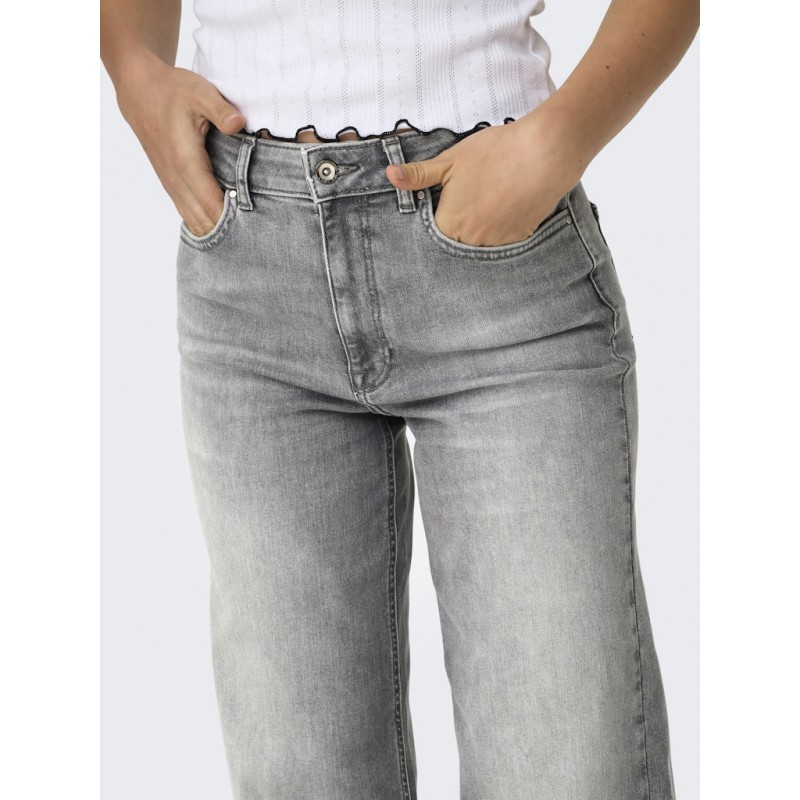 ONLY Madison Blush HW Wide Denim Bukser - Light Grey Denim