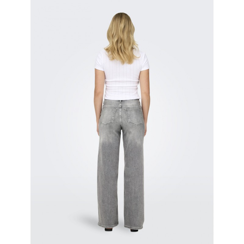 ONLY Madison Blush HW Wide Denim Bukser - Light Grey Denim