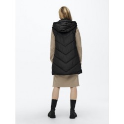 JDY Skylar Padded Hood Vest - Sort