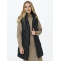 JDY Skylar Padded Hood Vest - Sort