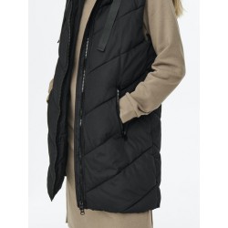 JDY Skylar Padded Hood Vest - Sort