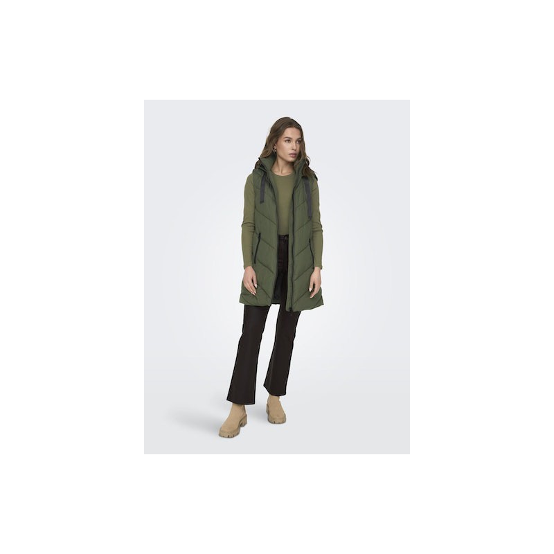 JDY Skylar Padded Hood Vest - Forest Night