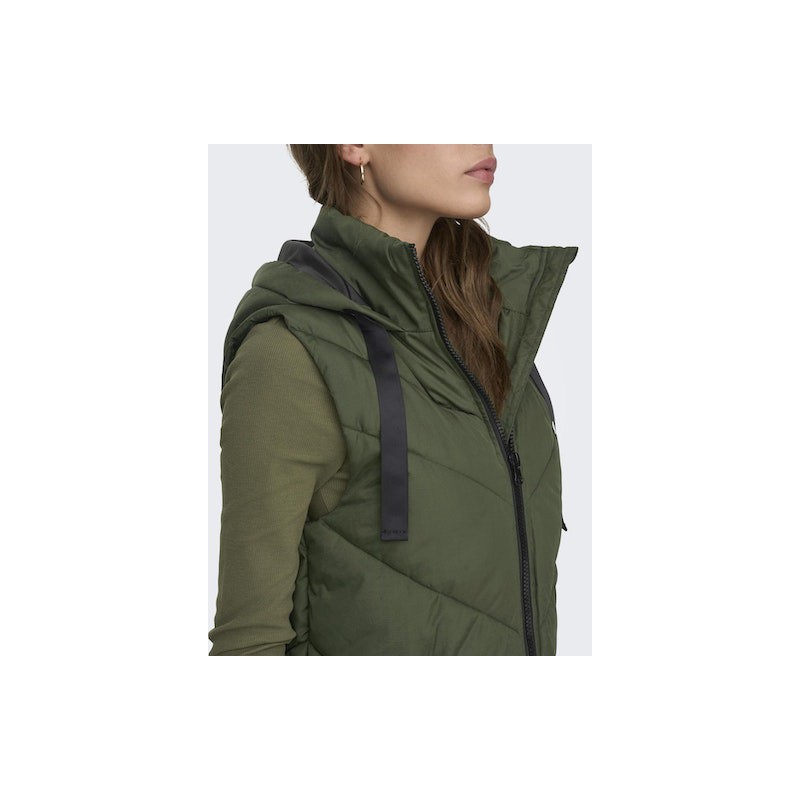 JDY Skylar Padded Hood Vest - Forest Night