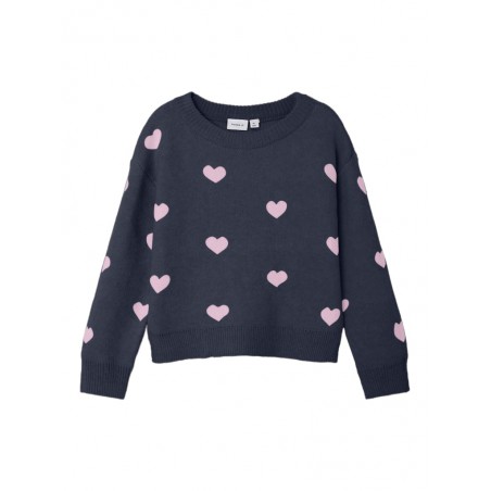 NAME IT Mini Odessa L/S Strik - Dark Sapphire