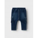 NAME IT Baby Ben Bag Sweat Cargo Jeans - Dark Blue Denim