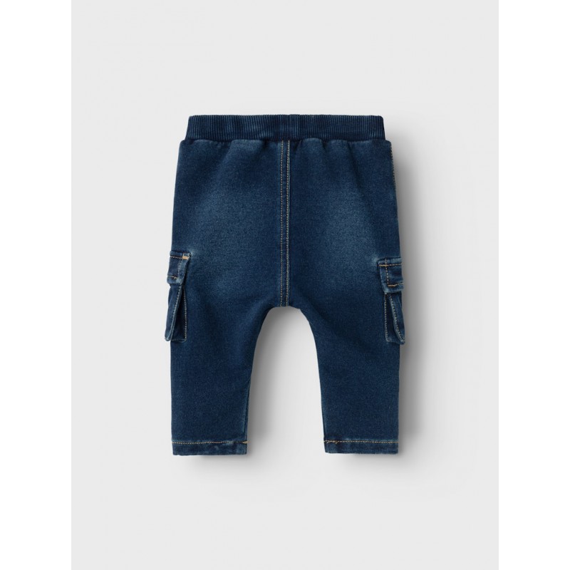 NAME IT Baby Ben Bag Sweat Cargo Jeans - Dark Blue Denim