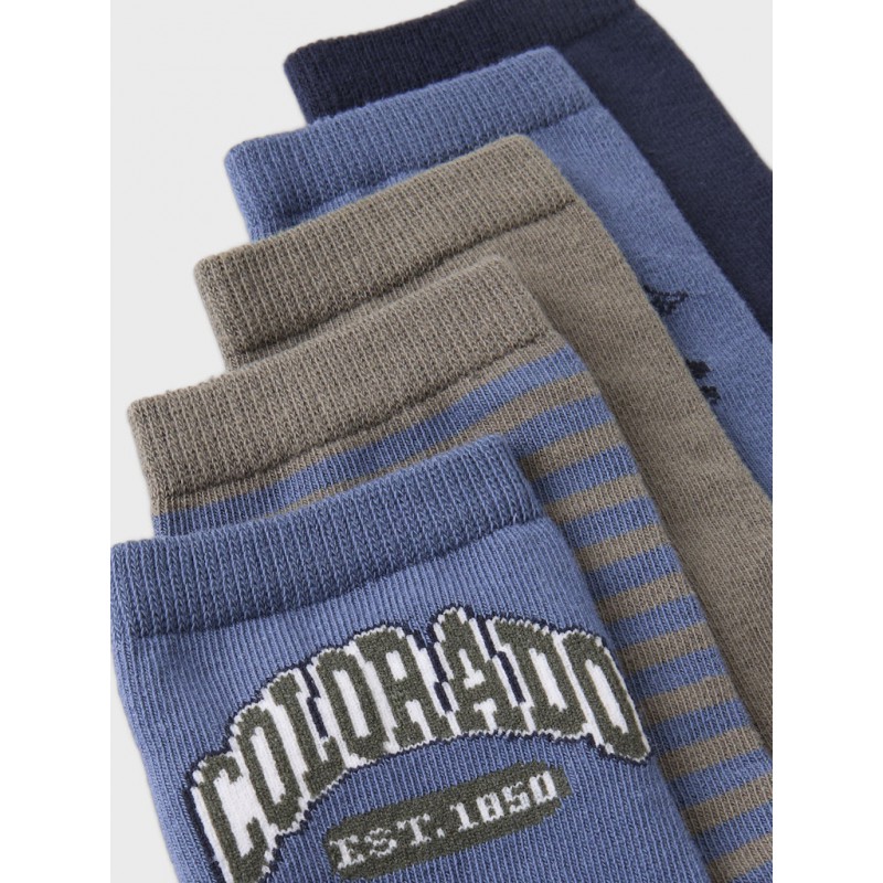 NAME IT Kids Vaks 5-Pak Sokker - Bering Sea