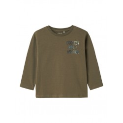 NAME IT Mini Ojver Regular L/S Top - Tea Leaf