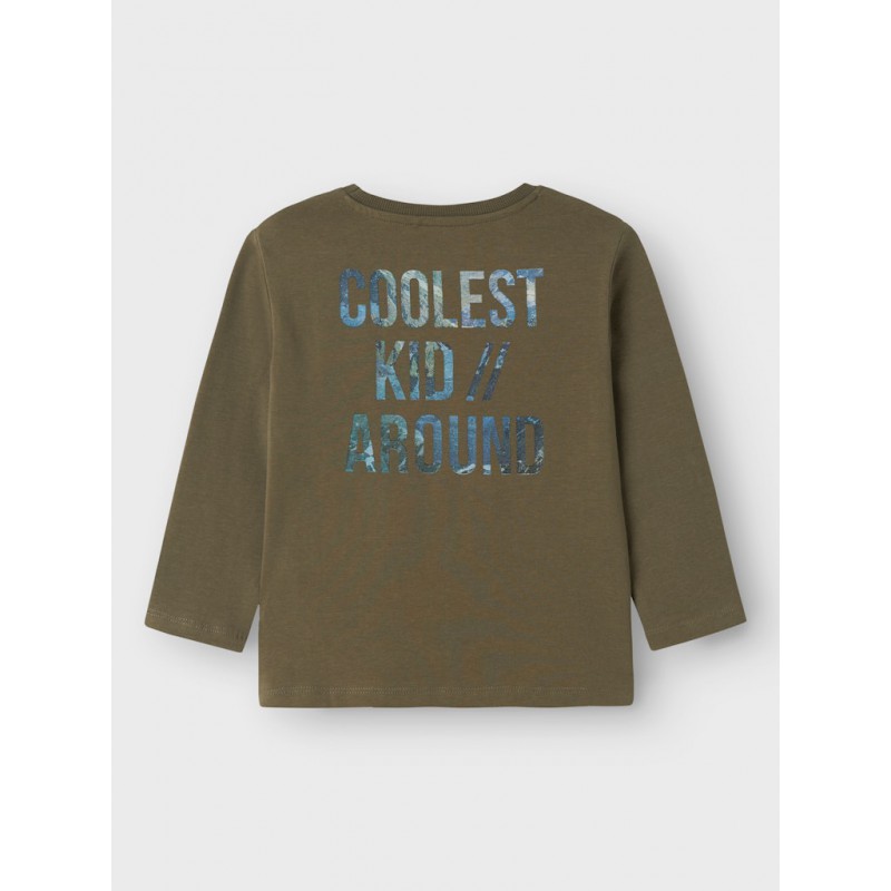 NAME IT Mini Ojver Regular L/S Top - Tea Leaf