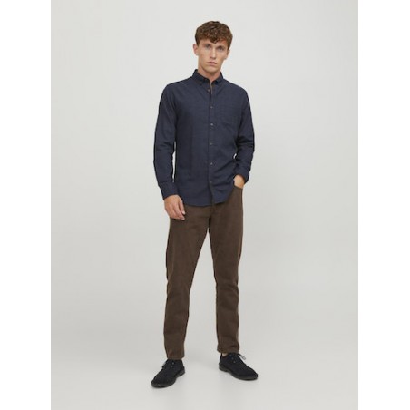 JACK & JONES Klassisk Melange Skjorte - Navy Blazer