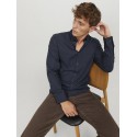 JACK & JONES Klassisk Melange Skjorte - Navy Blazer