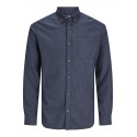JACK & JONES Klassisk Melange Skjorte - Navy Blazer