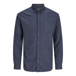 JACK & JONES Klassisk Melange Skjorte - Navy Blazer