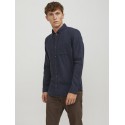 JACK & JONES Klassisk Melange Skjorte - Navy Blazer