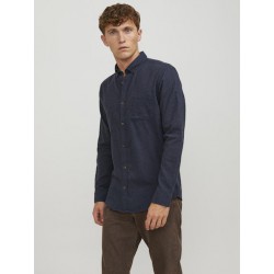 JACK & JONES Klassisk Melange Skjorte - Navy Blazer